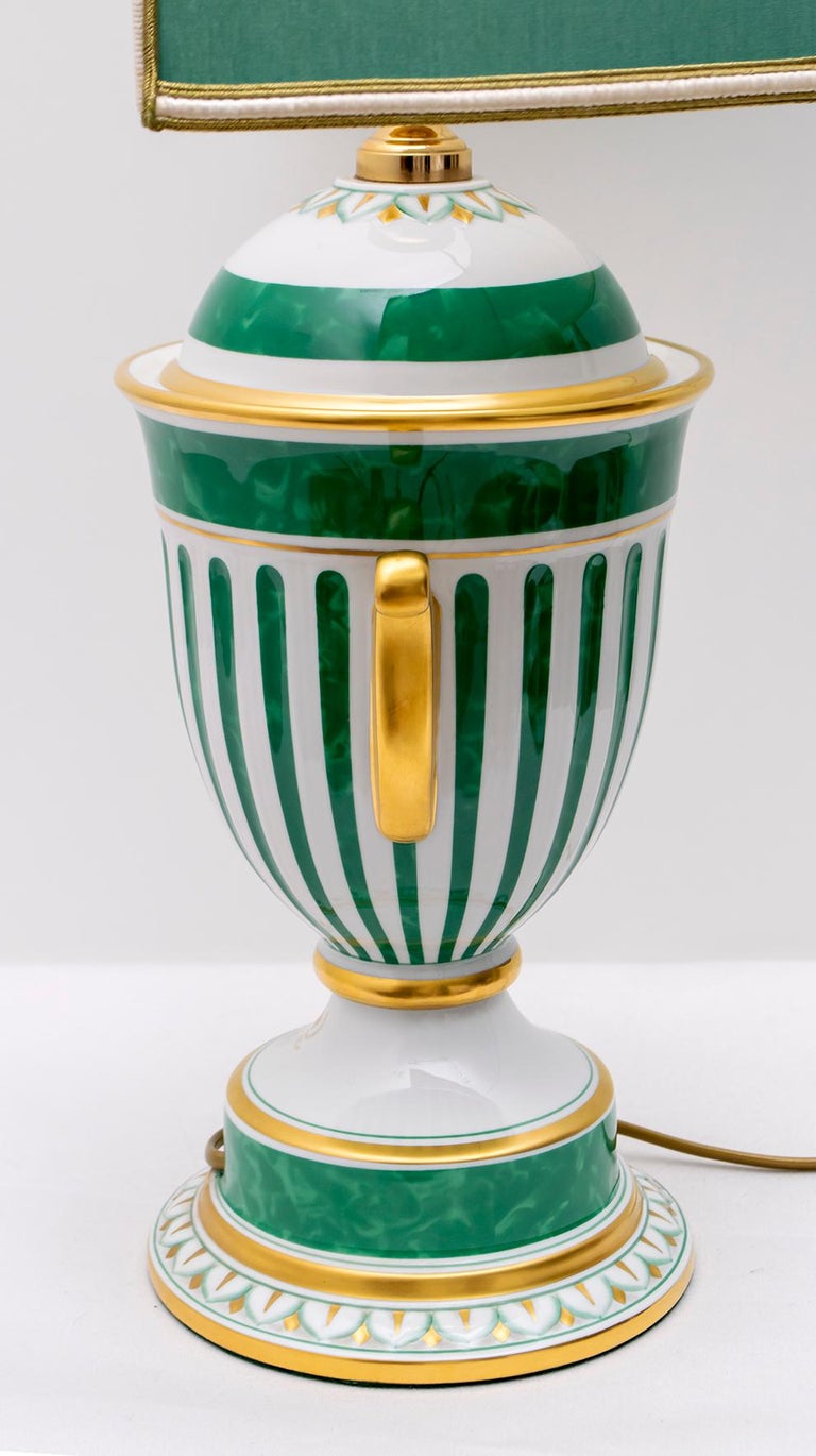 Manifattura Artistica Le Porcellane Italian Gold-Plated Table Lamp Hand  Painted For Sale at 1stDibs