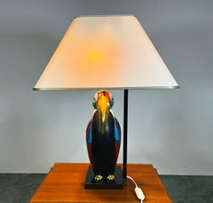 Porzellanlampe in Form eines Tukans von Manifattura Artistica, Italien, um 1989