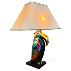 Porzellanlampe in Form eines Tukans von Manifattura Artistica, Italien, um 1989