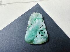 Manifest Abundance Hand-Carved Jade Bamboo & Coin Amulet for Success, Wealth