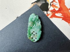 Manifest Abundance Natural Jadeite Pixiu Talisman für Wohlstand & Glück Anhänger