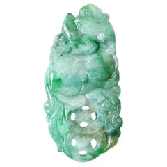 Manifest Abundance Natural Jadeite Pixiu Talisman für Wohlstand & Glück Anhänger
