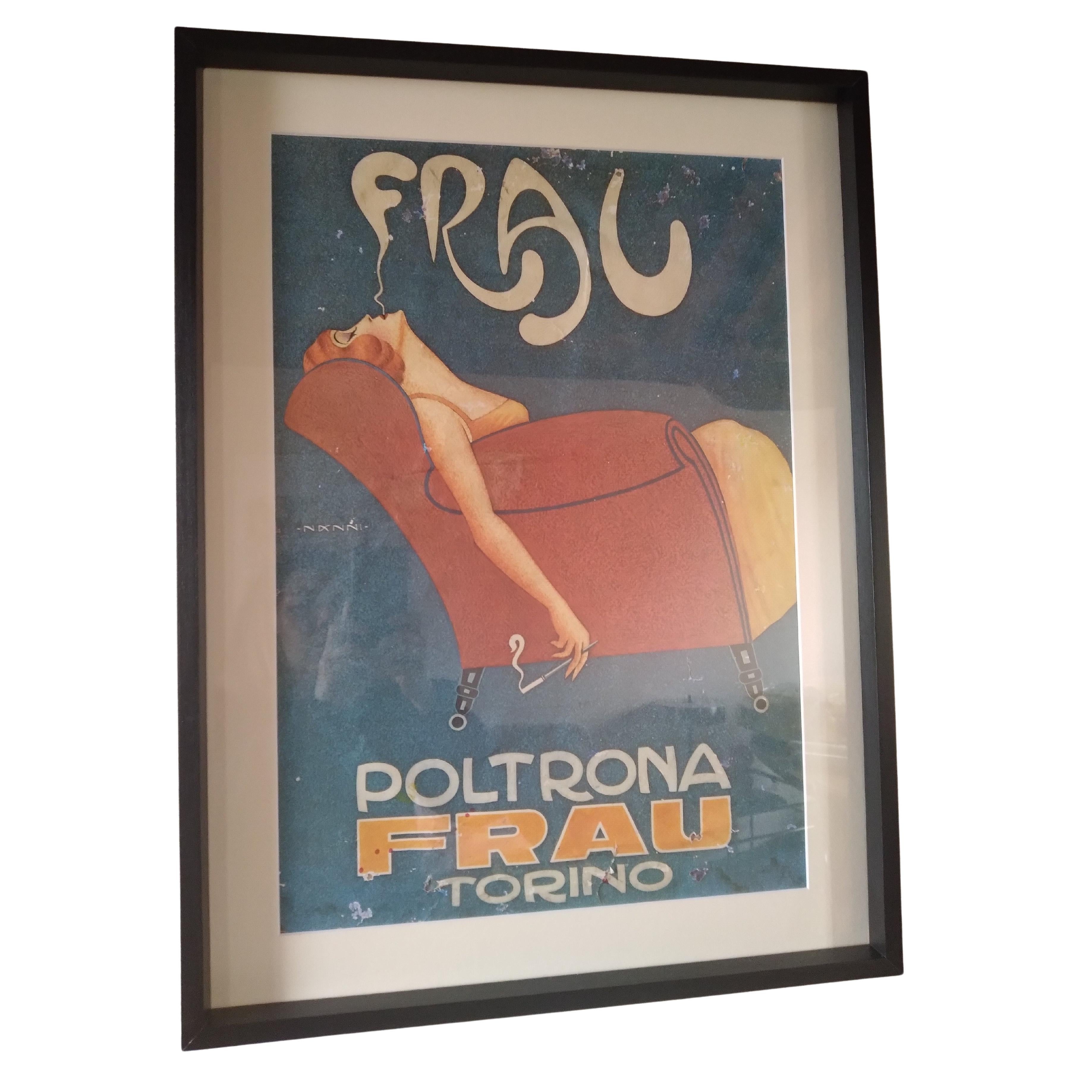 Poltrona Frau Werbeplakat  im Angebot