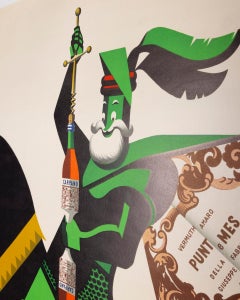 Affiche originale sur toile Vermuth Carpano 'Caval ad bruns' Armando Testa 1953