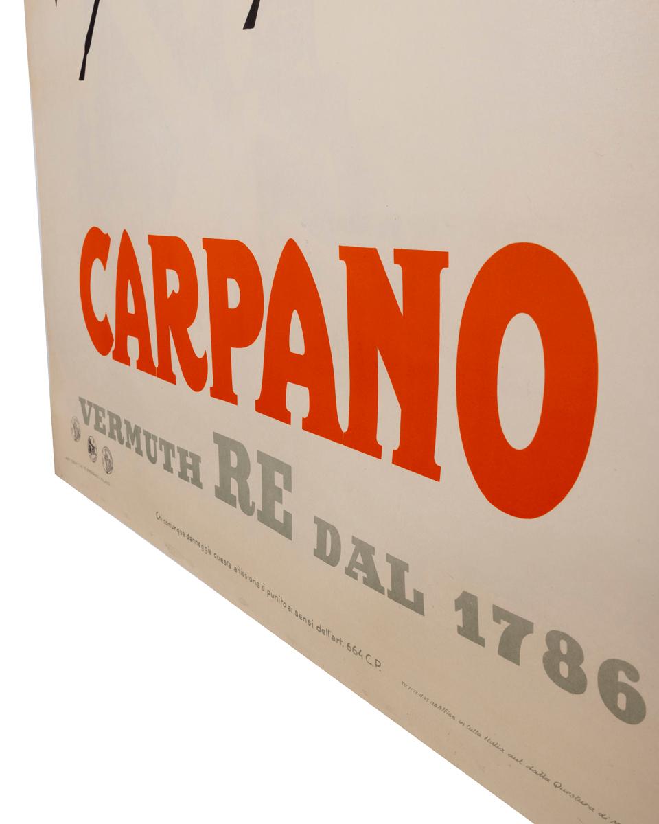 Mid-20th Century Original canvas poster Vermuth Carpano 