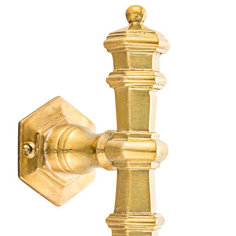 Contemporary Brera polygonal brass window handle For Sale