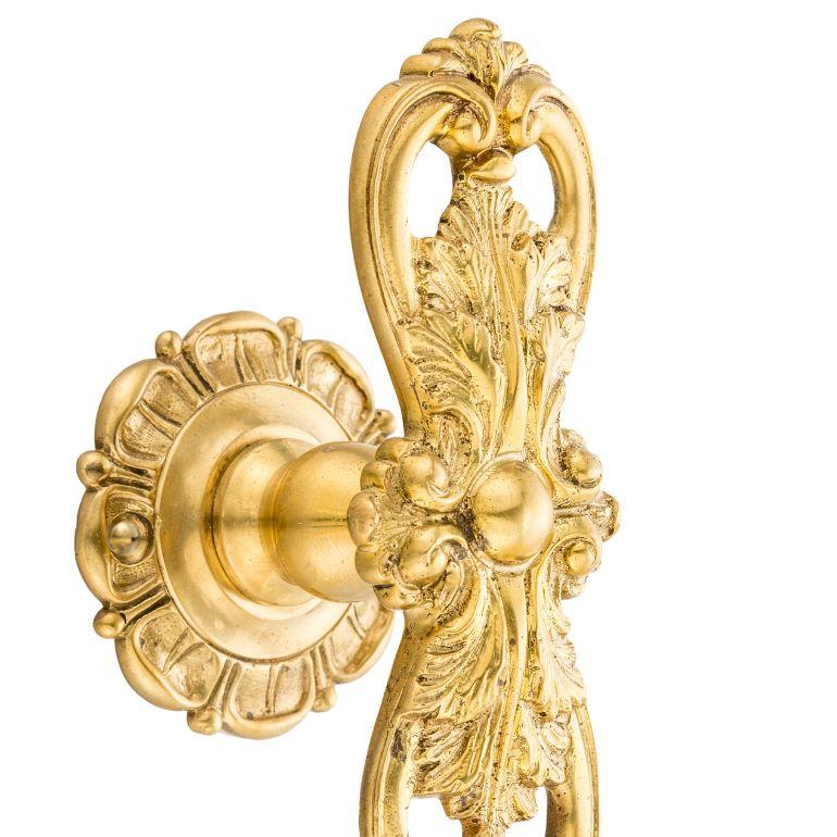 Contemporary Orsay brass window handle with leaves For Sale