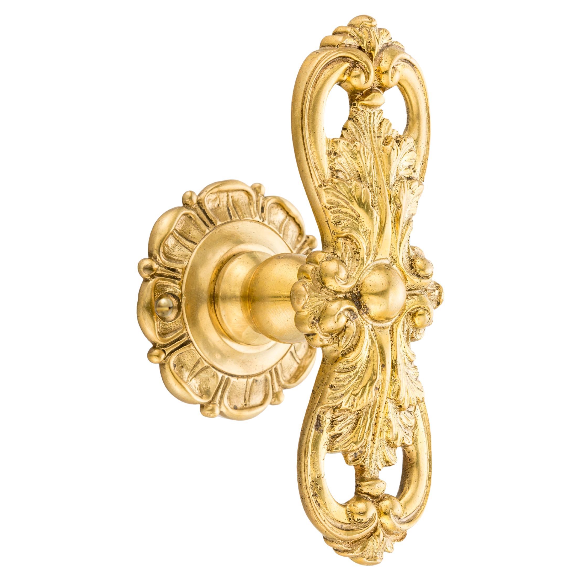 Orsay brass window handle with leaves