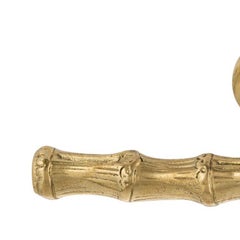 Maniglia per porta in ottone Brera con dettagli in bambù
