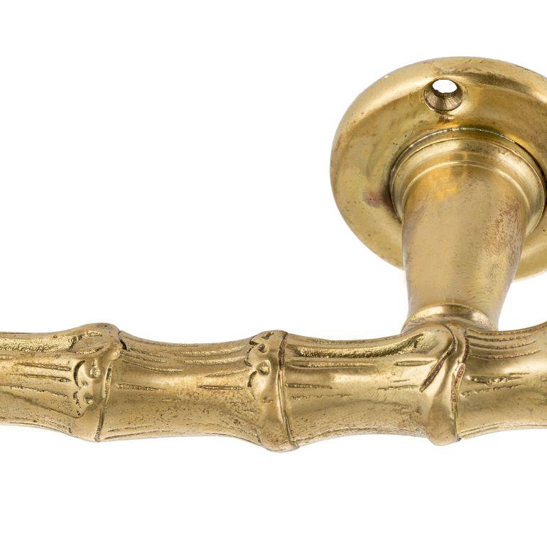 European Maniglia per porta in ottone Brera con dettagli in bambù For Sale