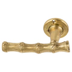Maniglia per porta in ottone Brera con dettagli in bambù