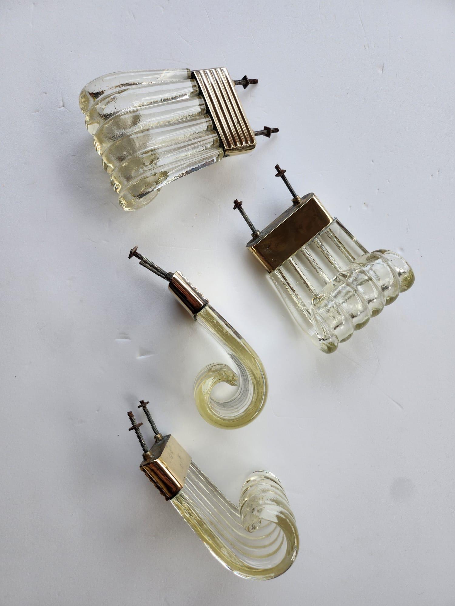 Maniglie Art Deco vetro di Murano In condizioni buone in vendita a Cerignola, IT