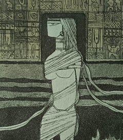 Untitled, AP-22/32, Etching Paper Indian Modern Artist Manik Talukdar "In Stock"