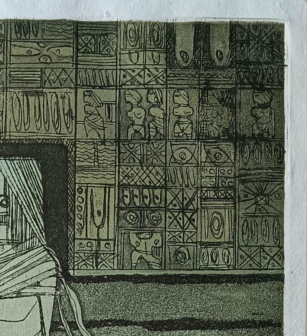 Untitled, AP-22/32, Etching Paper Indian Modern Artist Manik Talukdar 