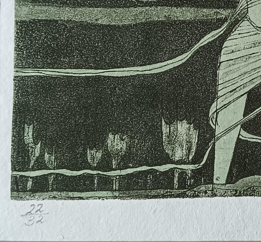 Untitled, AP-22/32, Etching Paper Indian Modern Artist Manik Talukdar 