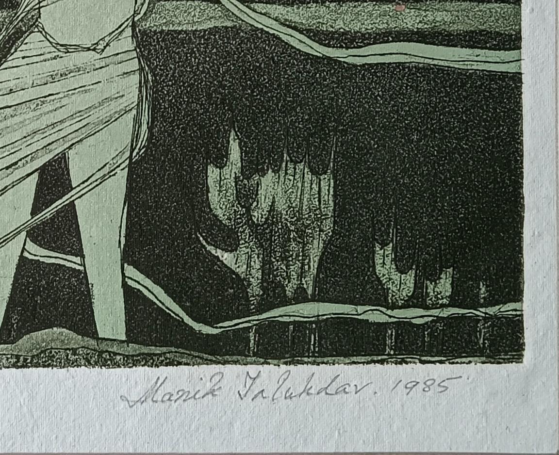 Untitled, AP-22/32, Etching Paper Indian Modern Artist Manik Talukdar 