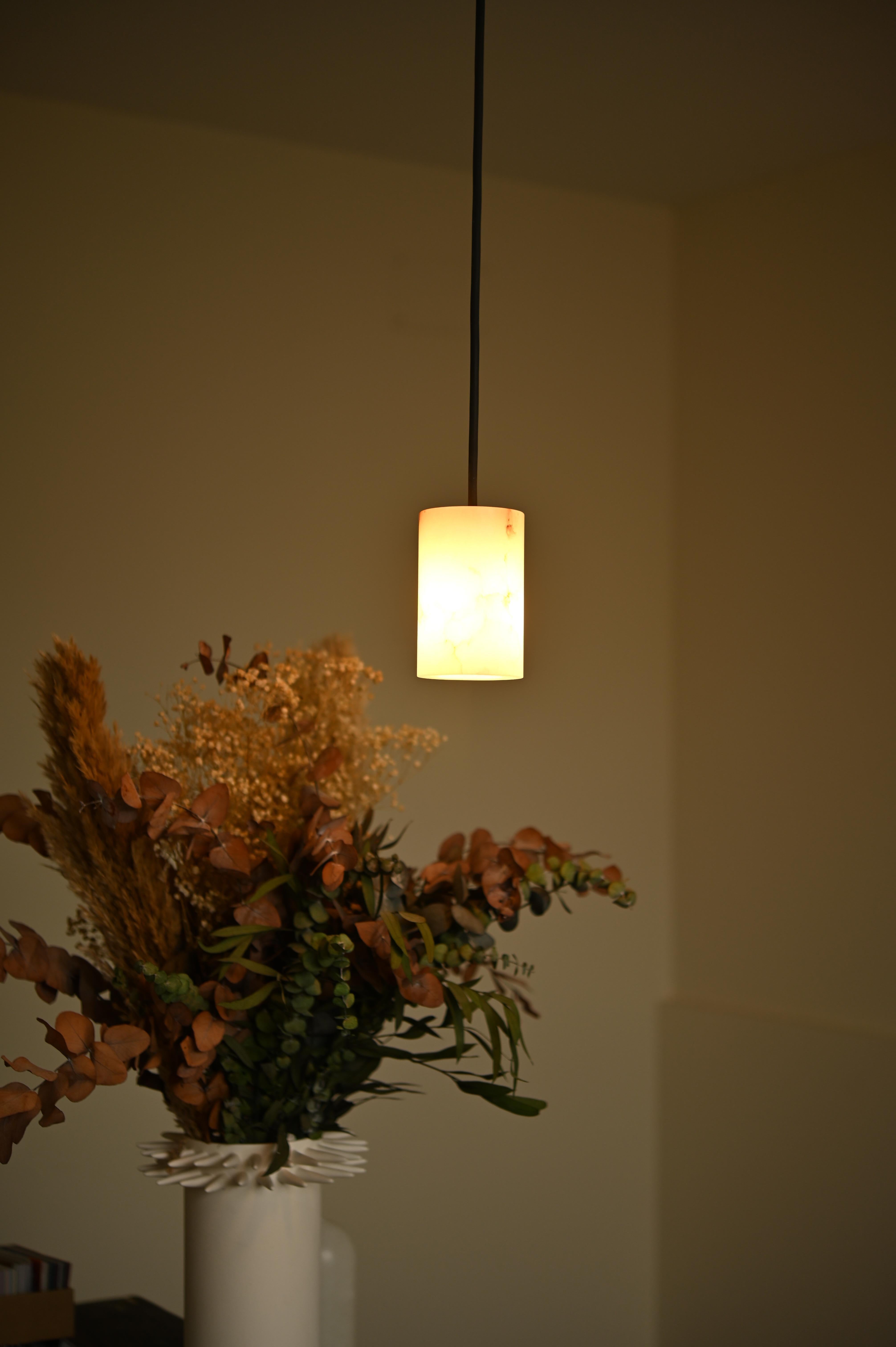 Other Maniko Pipo 12 White Alabaster Pendant Lamp by Simone & Marcel For Sale