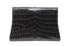 Pochette Manila in coccodrillo nero