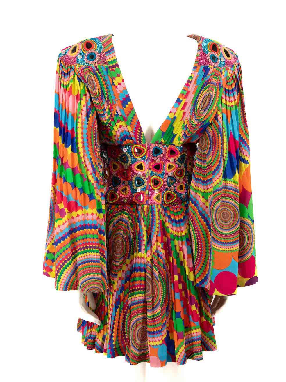 Manish Arora Dotted Mirror Embellished Mini Dress Size S In Excellent Condition In London, GB
