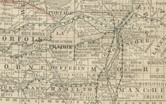 Manitoba Antique Railroad Map c.1888 – Keystone Province Cities & Towns