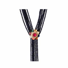 Manjrie Ruby Pearl Coral Yellow Sapphire Diamond Iolite Gold Artisan Necklace