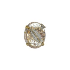 Manjrie Rutile White Brilliant Diamond Encrusted 14k Gold Cocktail Ring