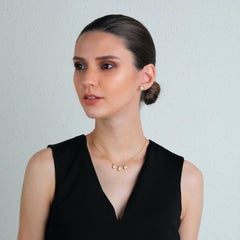 18 Karat Yellow Gold Three Drop Necklace with Uncut Diamonds