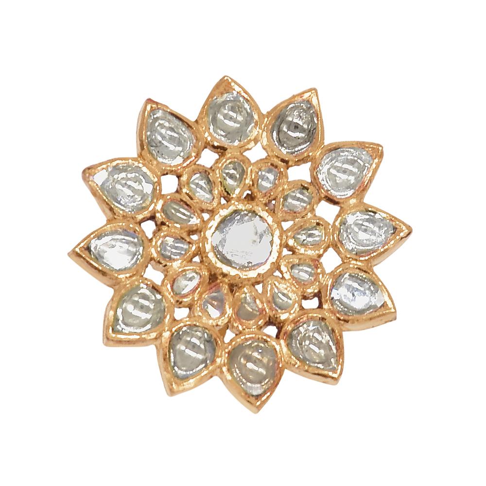 Uncut Diamond 18 Karat Gold Artisan Adjustable Ring For Sale at 1stDibs