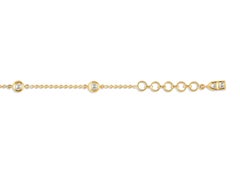 18 Karat Yellow Gold Double-Sided Bracelet with Uncut Diamonds