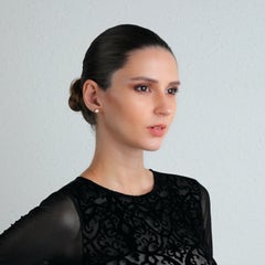 18 Karat Yellow Gold Single Large Stone Earrings with Uncut Diamonds