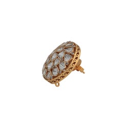 Manjrie Uncut Diamond 18k Gold handcrafted Contemporary Stud Earrings