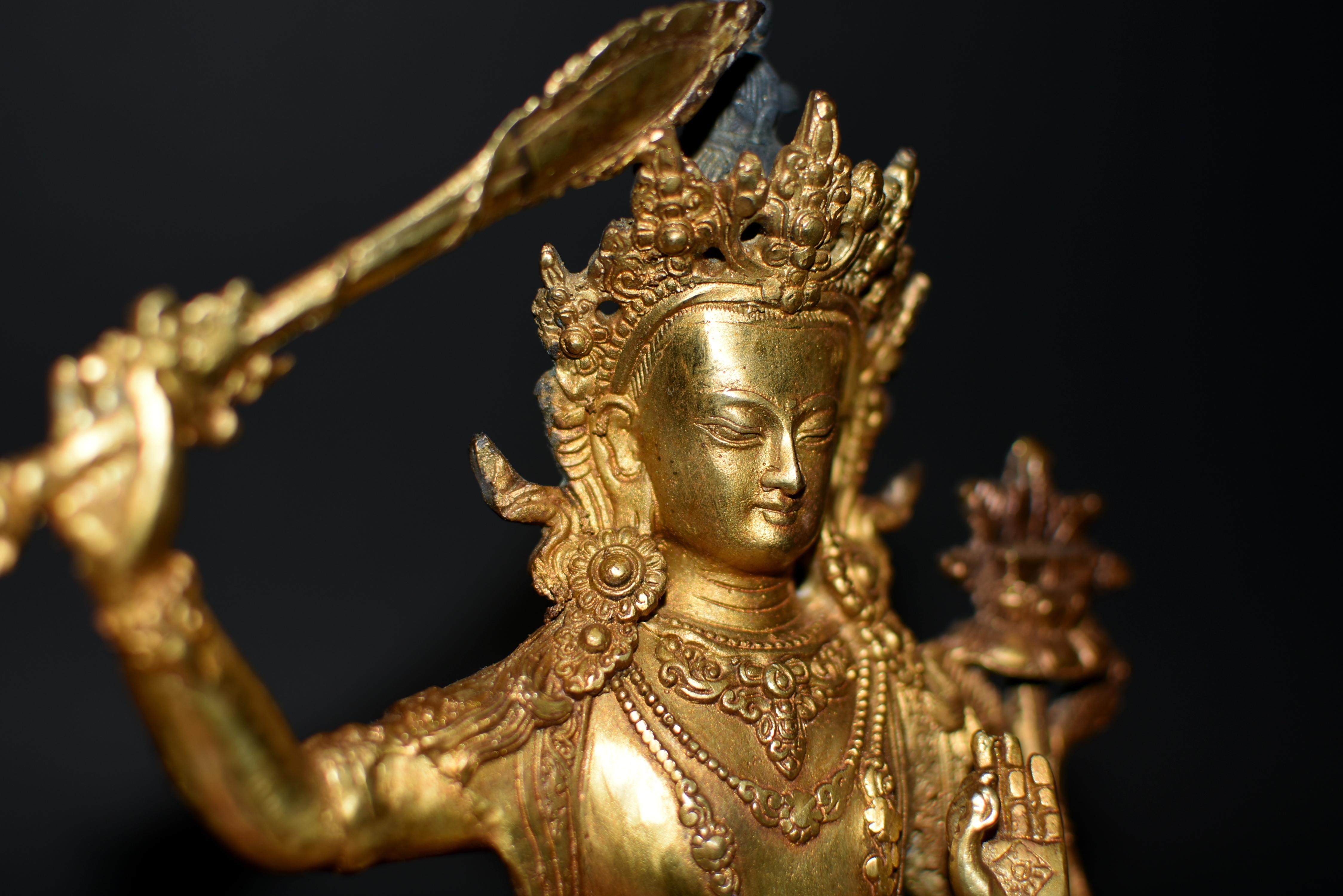 Manjushree Git Bronze Tibetan Buddha For Sale 6