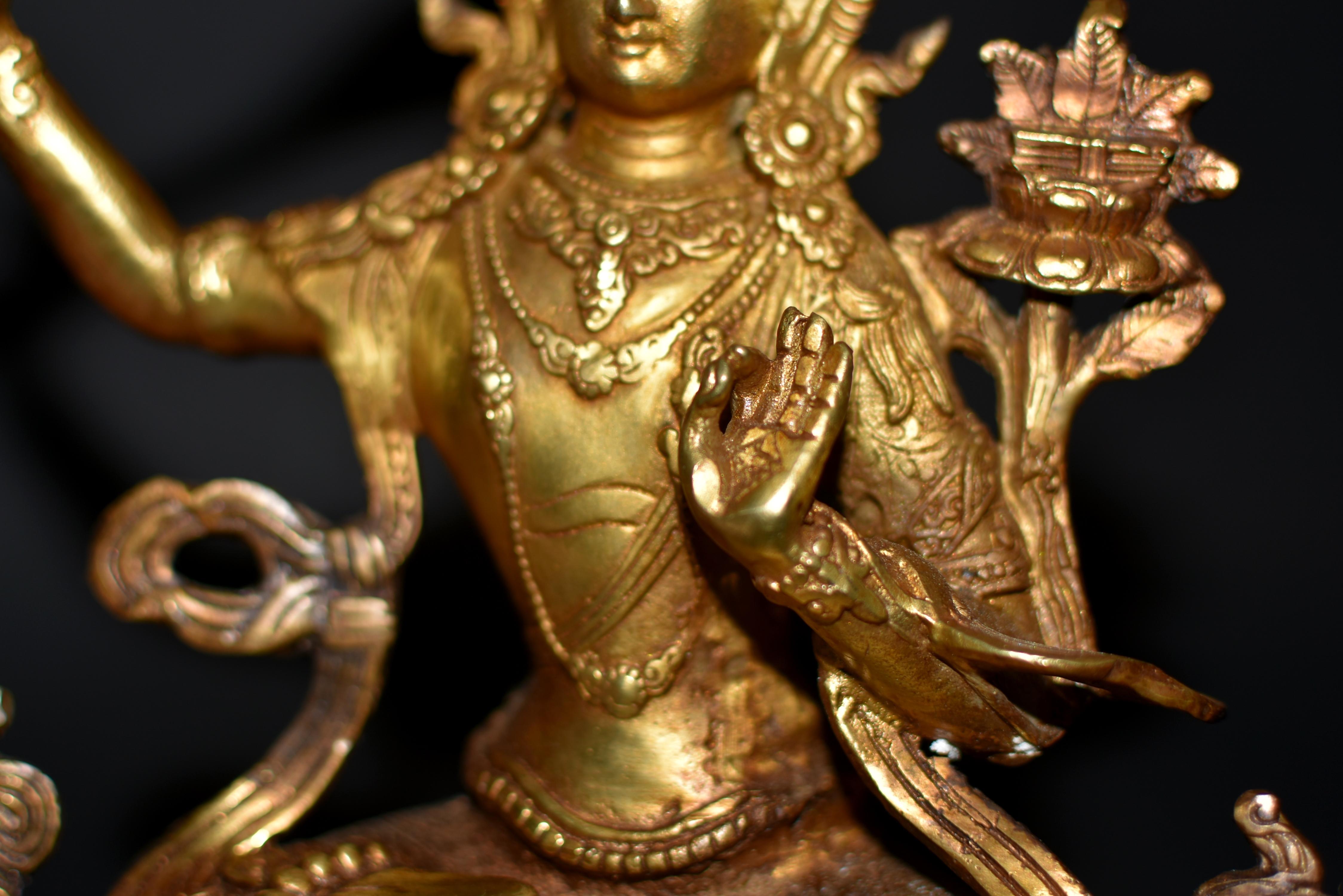 Manjushree Git Bronze Tibetan Buddha For Sale 8