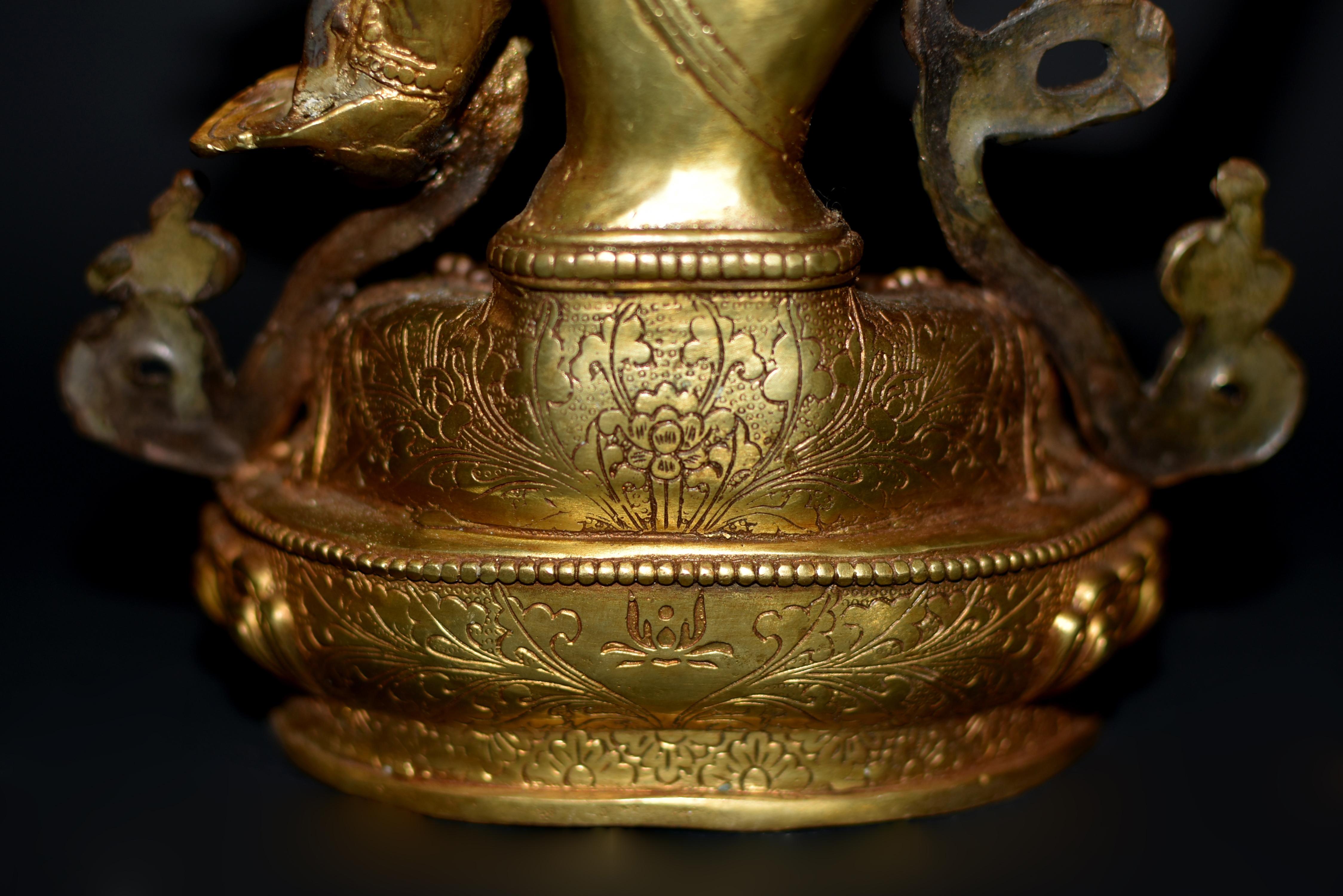 Manjushree Git Bronze Tibetan Buddha For Sale 10