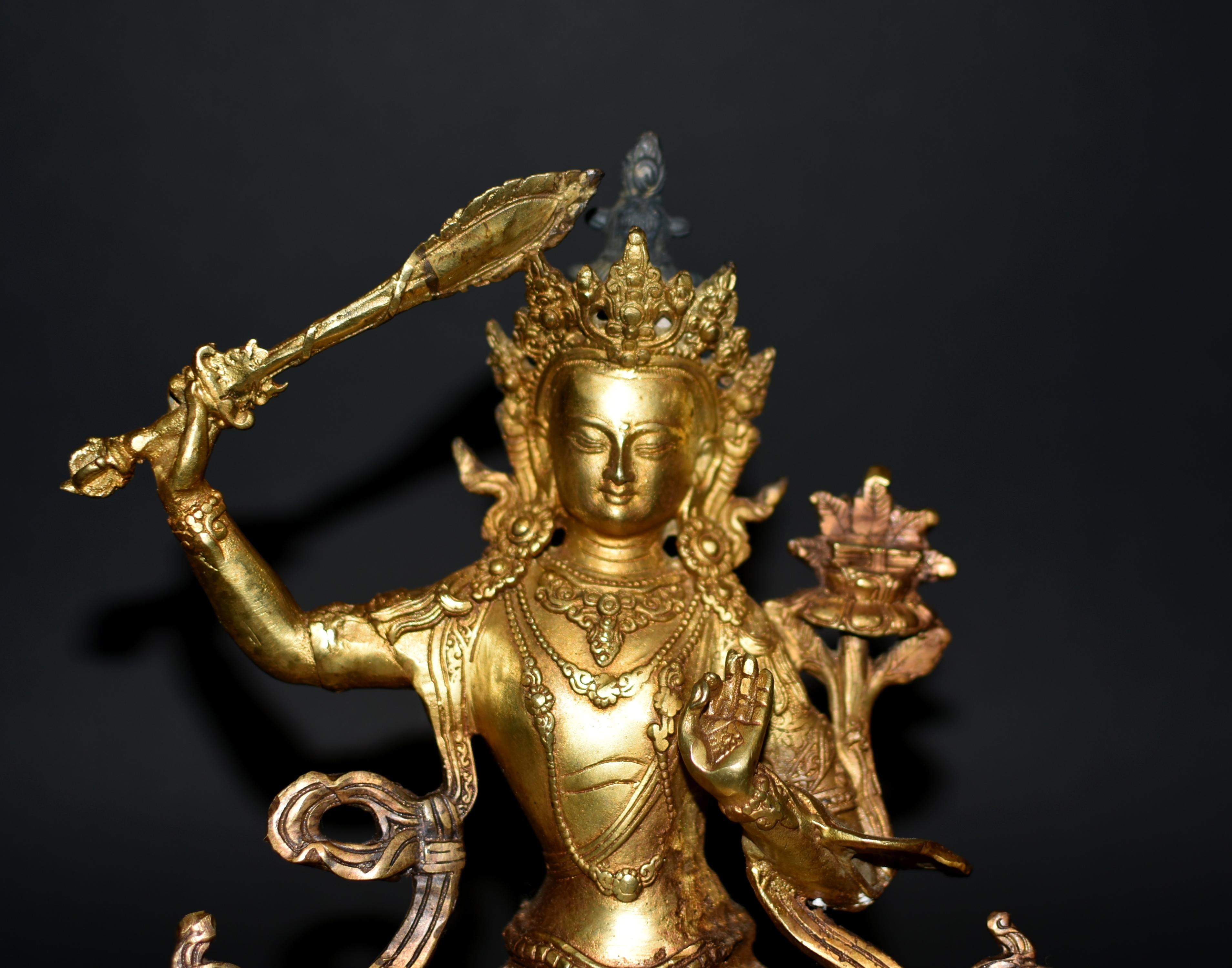 20th Century Manjushree Git Bronze Tibetan Buddha For Sale