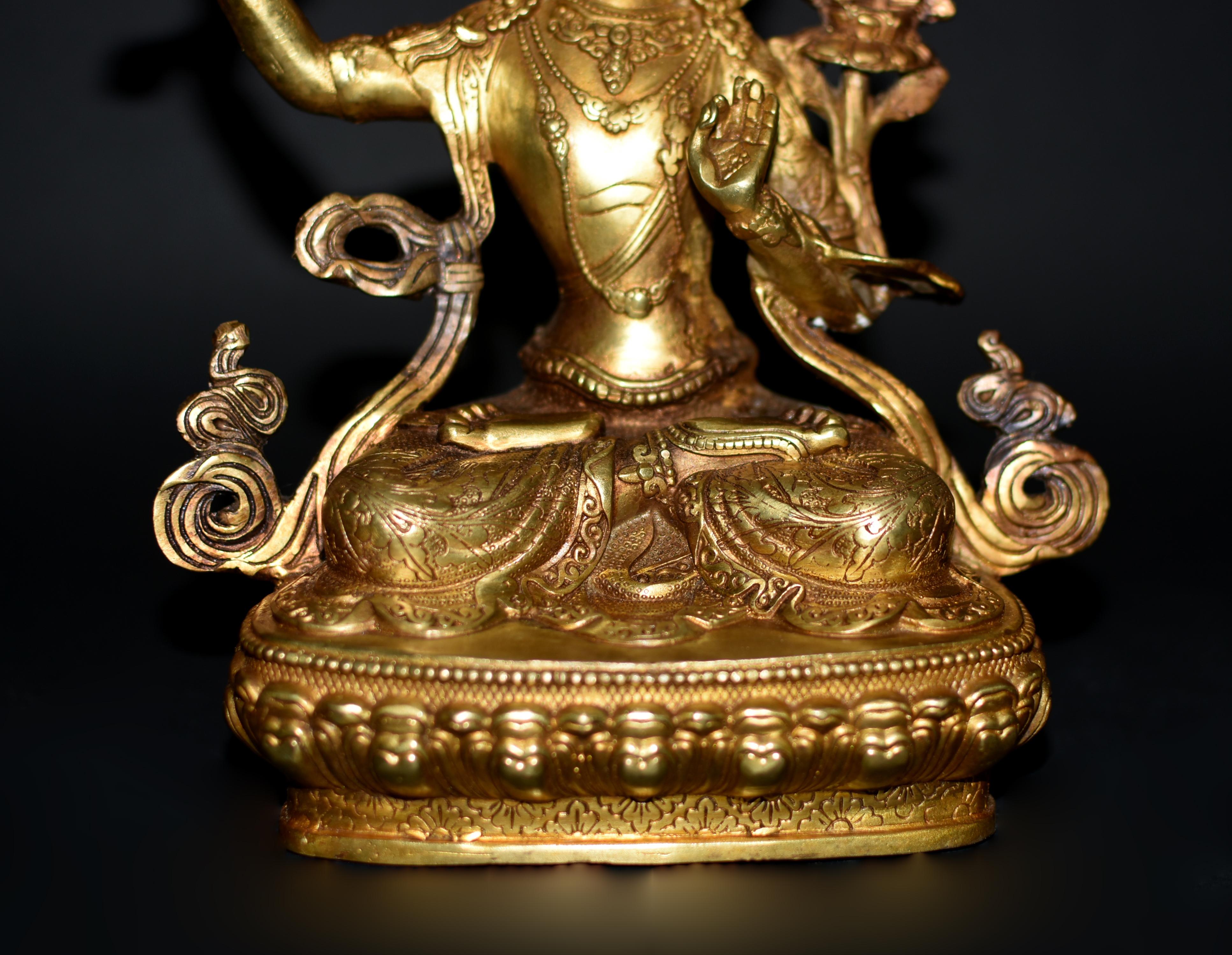 Manjushree Git Bronze Tibetan Buddha For Sale 1