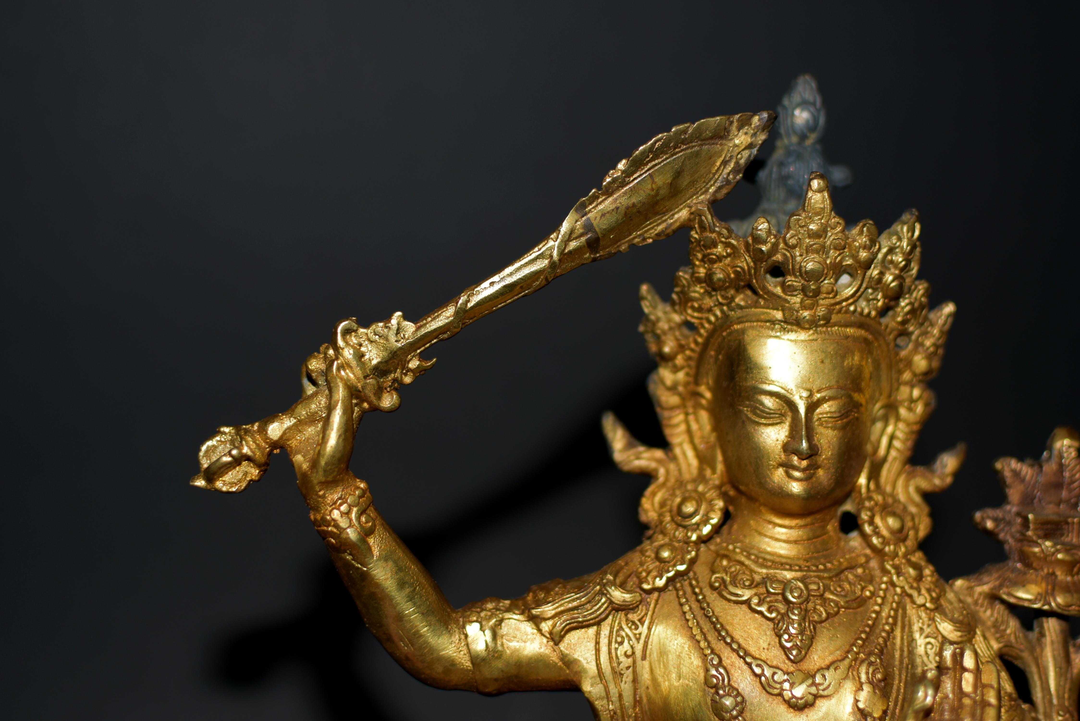 Manjushree Git Bronze Tibetan Buddha For Sale 3