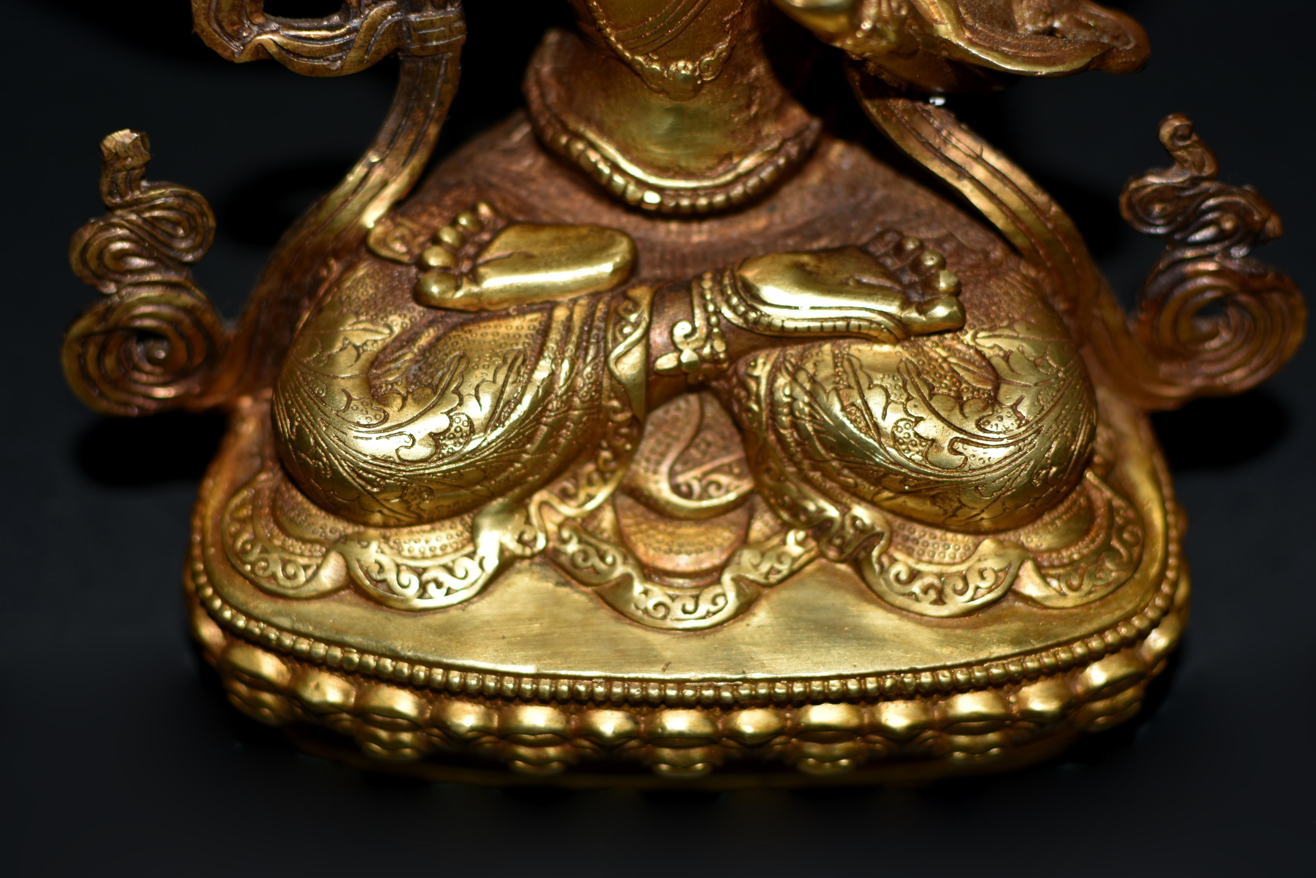 Manjushree Git Bronze Tibetan Buddha For Sale 4