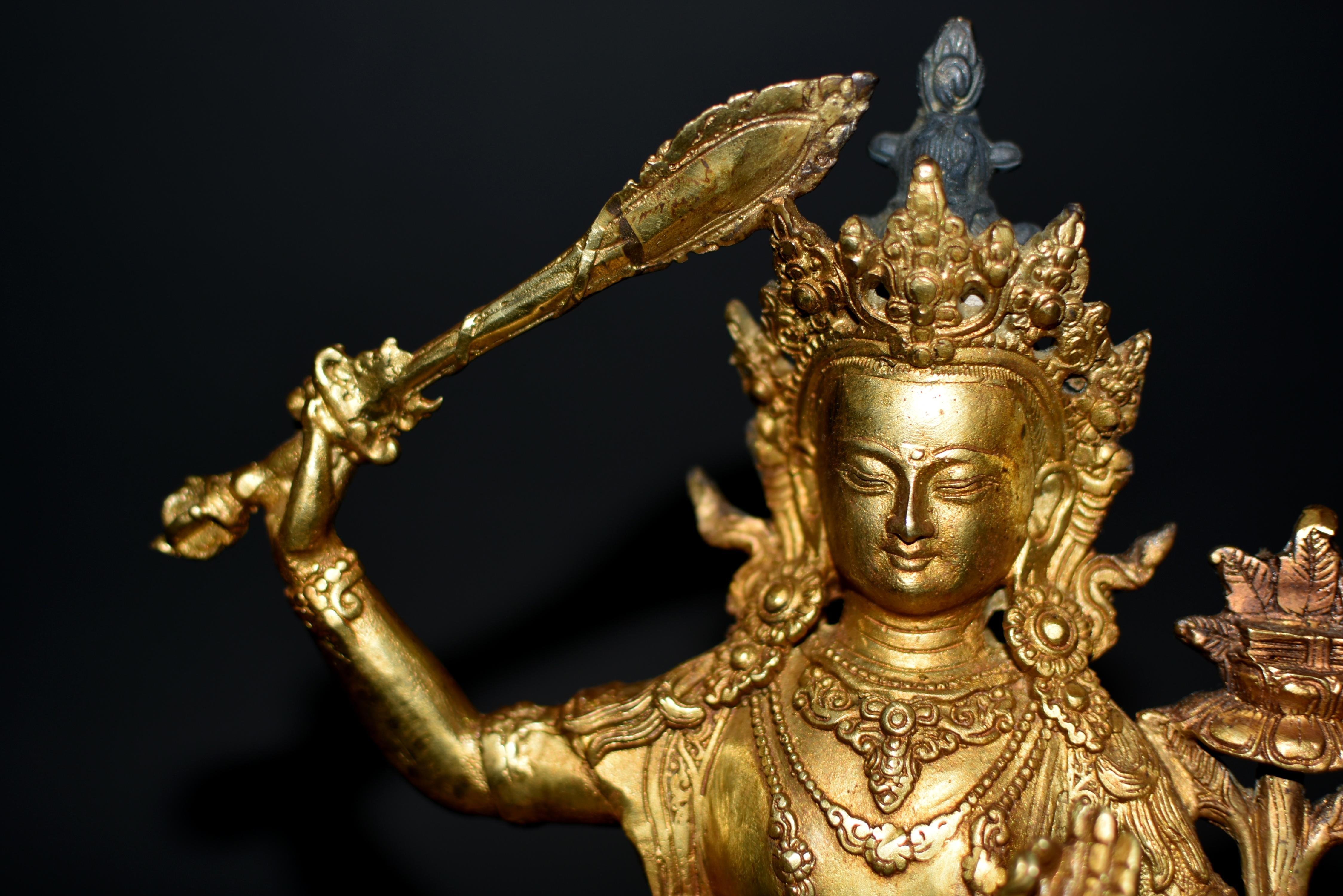 Manjushree Git Bronze Tibetan Buddha For Sale 5