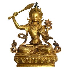 Bouddha tibétain en bronze Manjushree Git