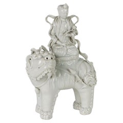 Manjushri Sculpture Porcelain China 20th Century