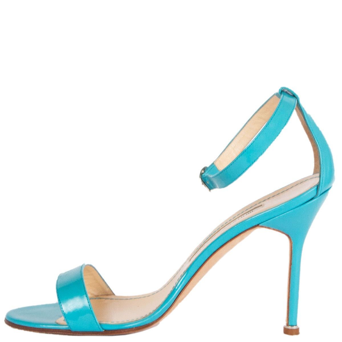 Blu MANLO BLAHNIK Sandali CHAOS in vernice turchese Scarpe 38 in vendita