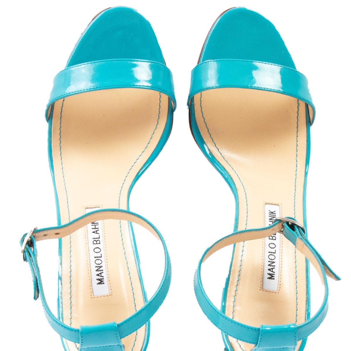 MANLO BLAHNIK Sandali CHAOS in vernice turchese Scarpe 38 in vendita 1