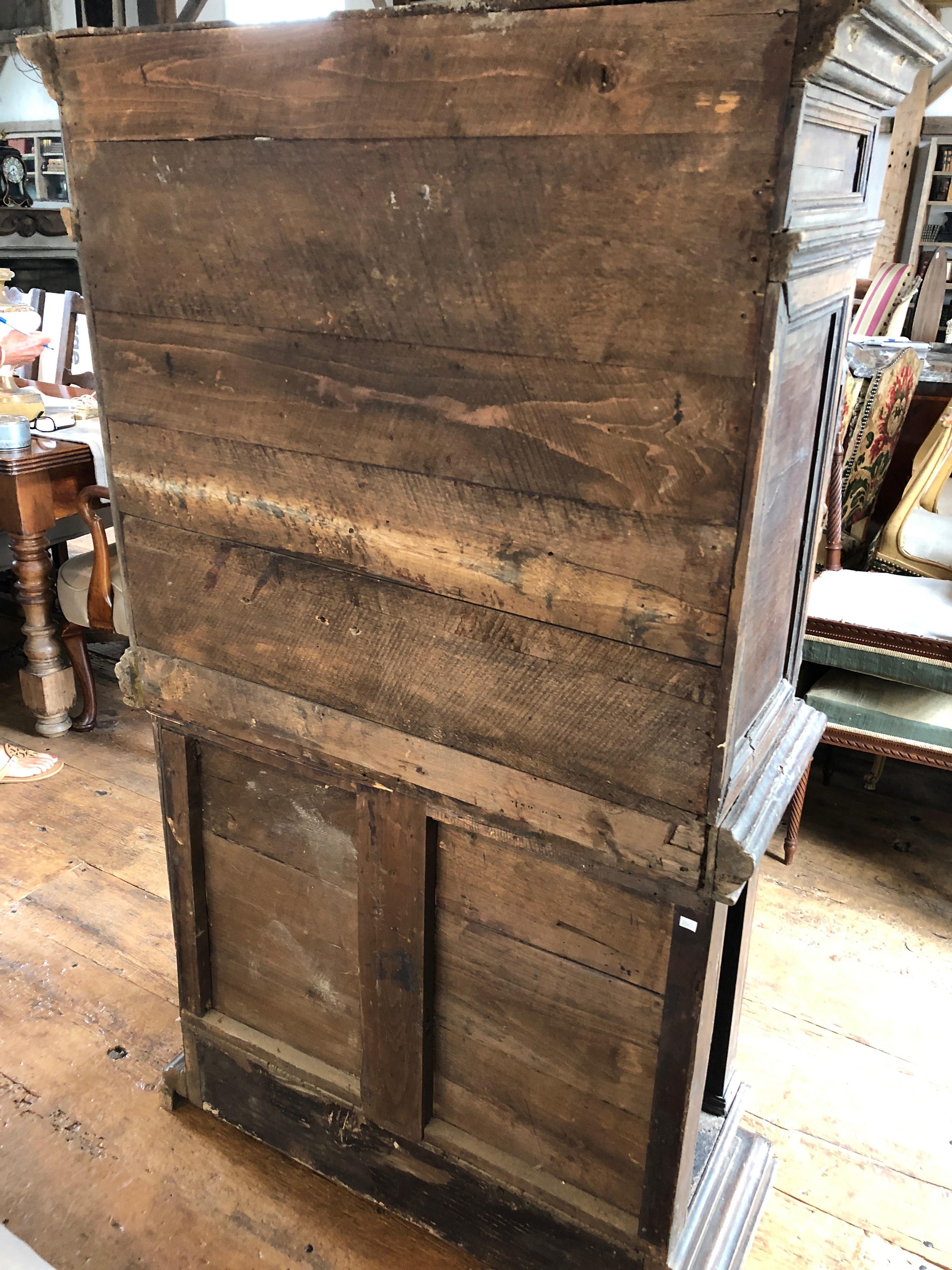 Manly Rustic Carved Walnut Cabinet on Stand 7