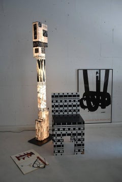 Lampadaire contemporain peint à la main Mannahattan