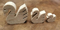 Mannelli F.Lli Travertine Ornaments Three Swans Minimalist Style