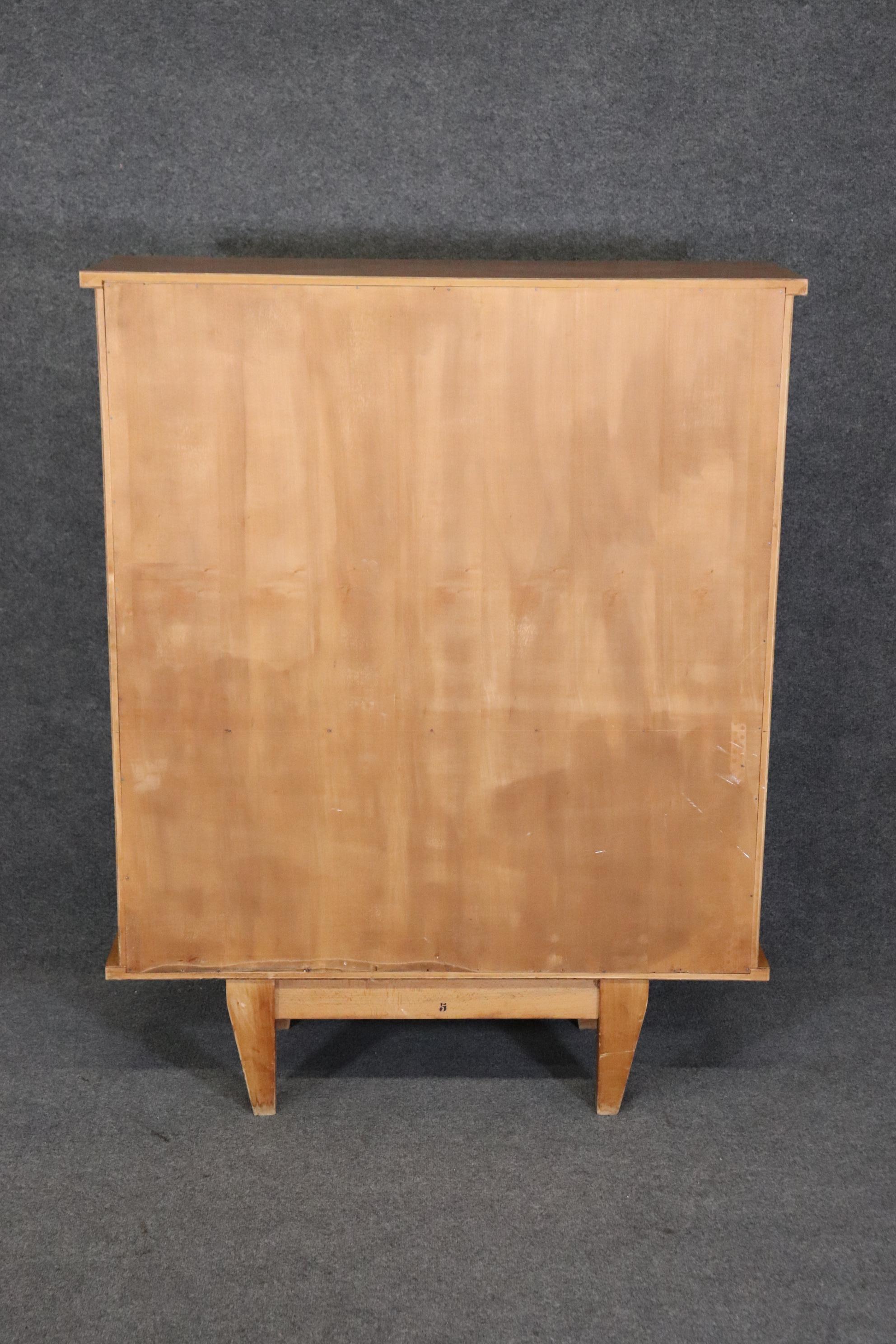 Mid-20th Century Manner of Andre Arbus Sycamore Art Deco Mid Century Modern China Cabinet  For Sale
