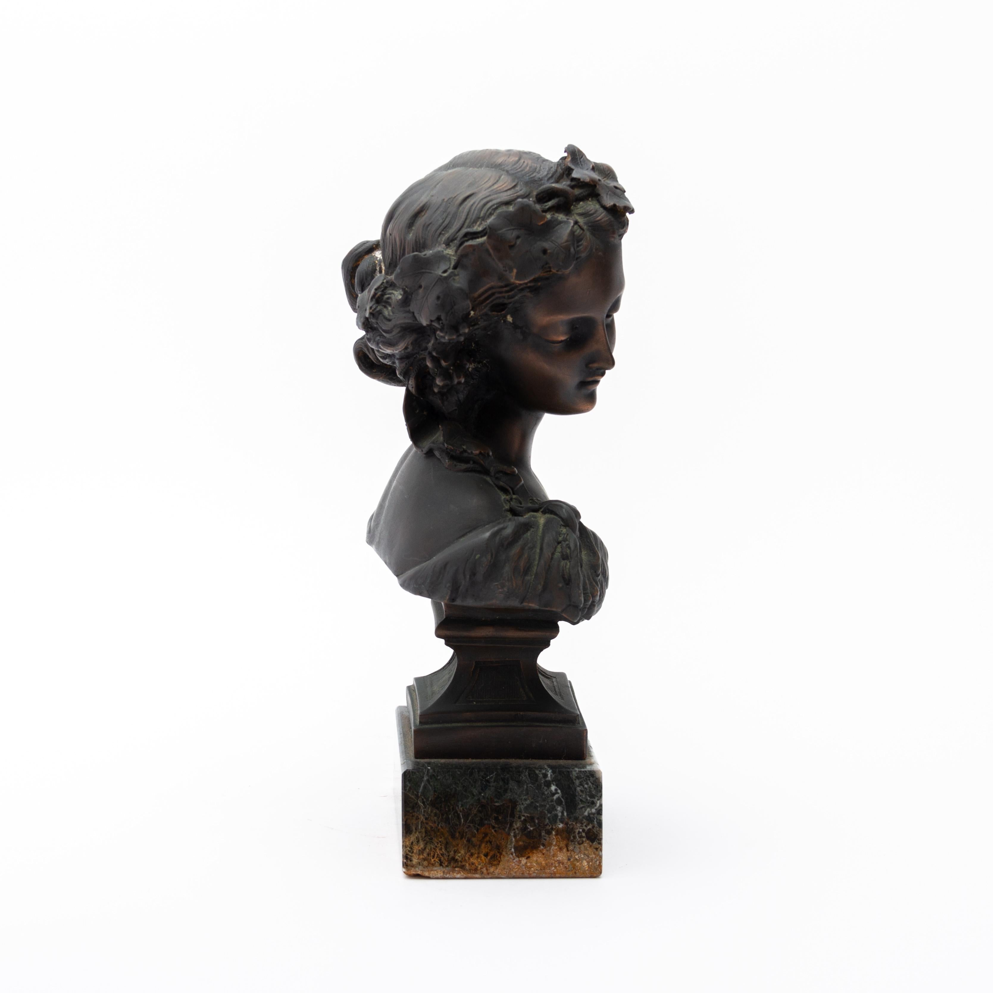 Manner of Auguste Joseph Peiffer Bronzed Bust of a Young Woman
Good condition
Free international shipping.