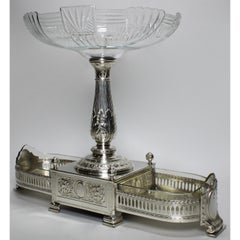Manner of Christofle 19th-20th Century Silver-Plated & Crystal Fruit Centerpiece