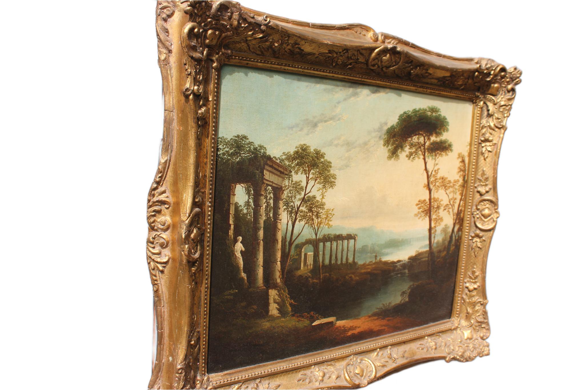 Painted Manner of Claude Lorrain The Goat heard in Arcadian Landscape For Sale